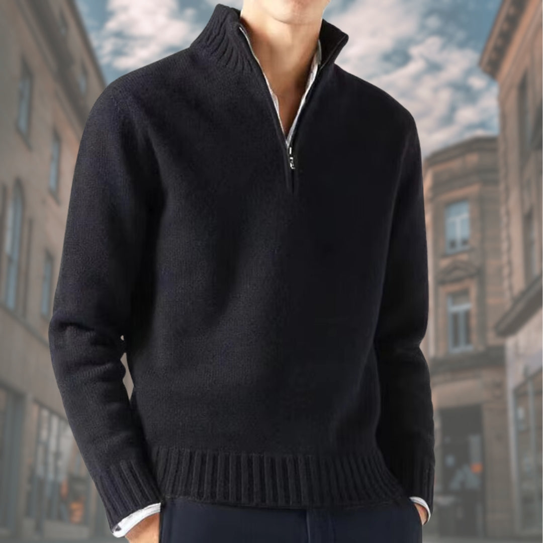 ELISEO™ | Maglione elegante da uomo con cerniera a collo alto