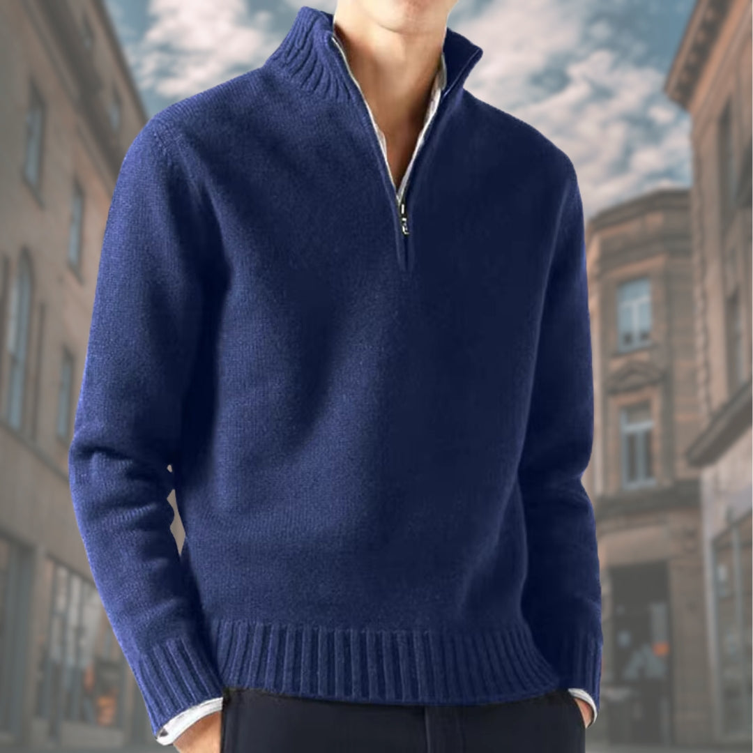 ELISEO™ | Maglione elegante da uomo con cerniera a collo alto