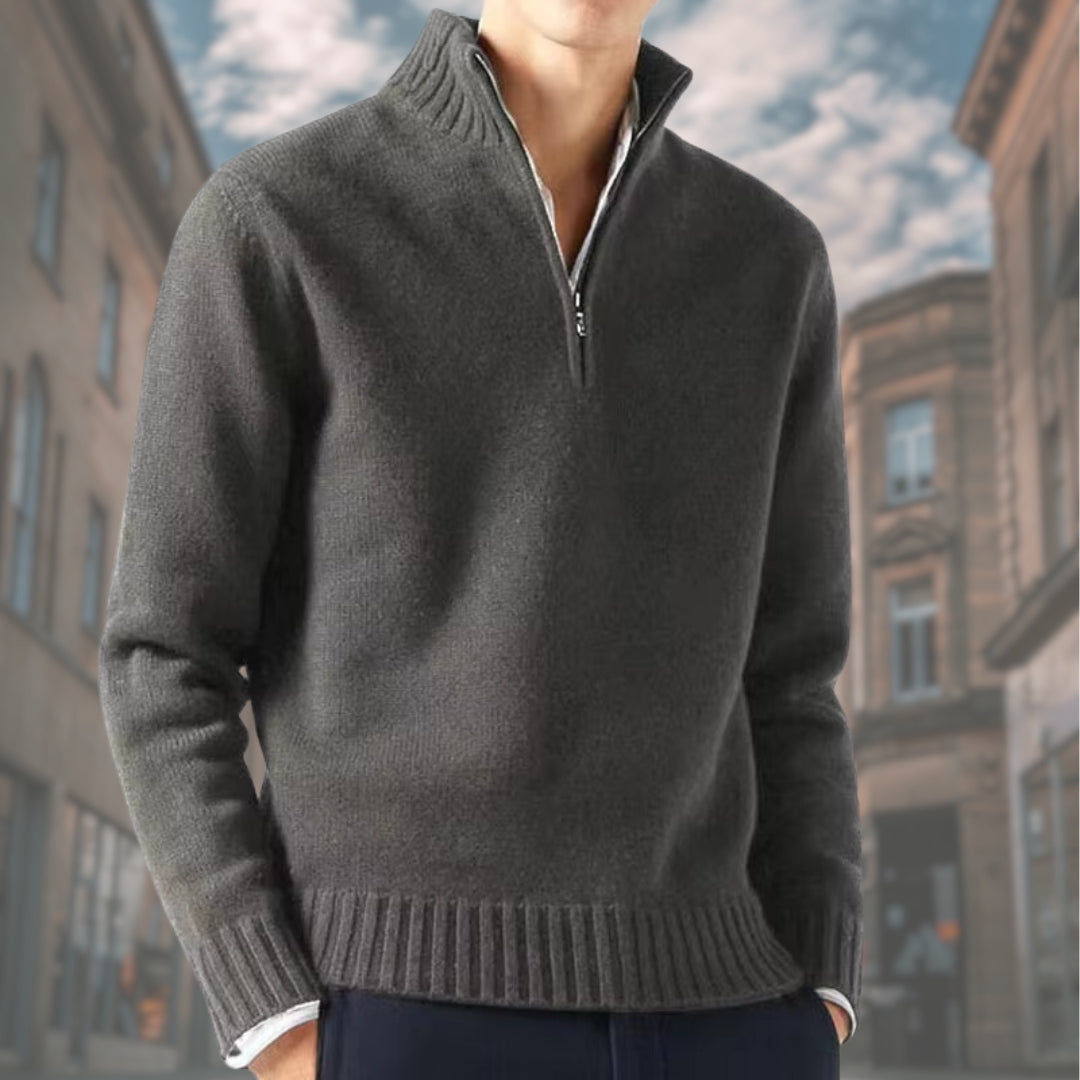 ELISEO™ | Maglione elegante da uomo con cerniera a collo alto