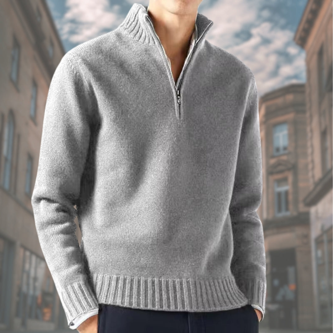 ELISEO™ | Maglione elegante da uomo con cerniera a collo alto