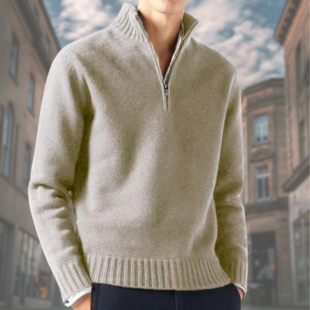 ELISEO™ | Maglione elegante da uomo con cerniera a collo alto
