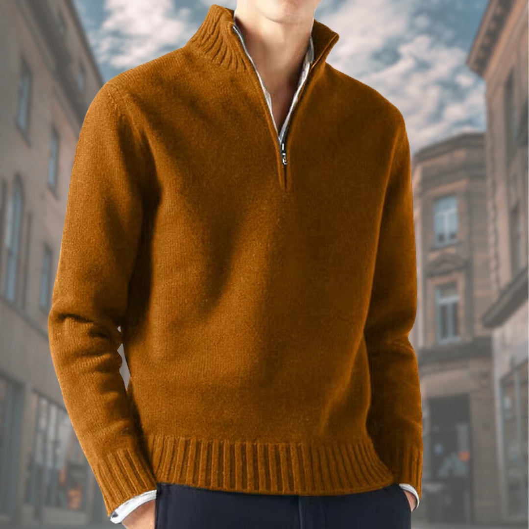 ELISEO™ | Maglione elegante da uomo con cerniera a collo alto
