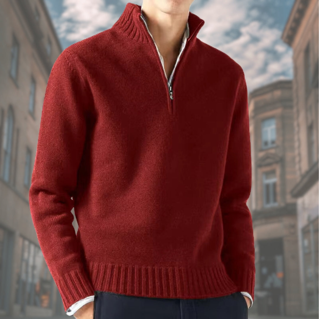 ELISEO™ | Maglione elegante da uomo con cerniera a collo alto