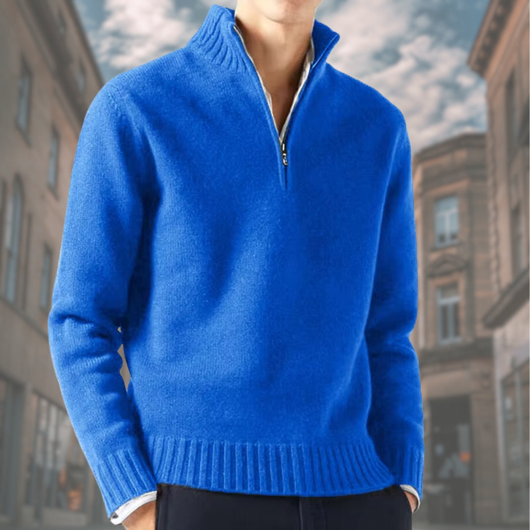 ELISEO™ | Maglione elegante da uomo con cerniera a collo alto