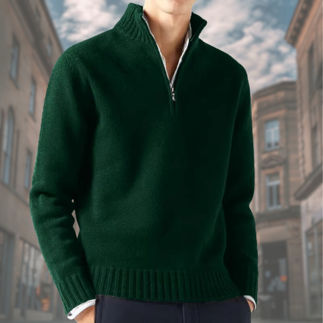 ELISEO™ | Maglione elegante da uomo con cerniera a collo alto