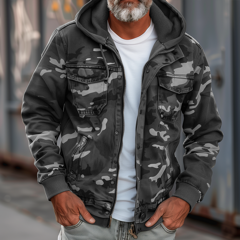 RUGGED | Giacca Cargo Camouflage con Cappuccio e Multi-Tasche