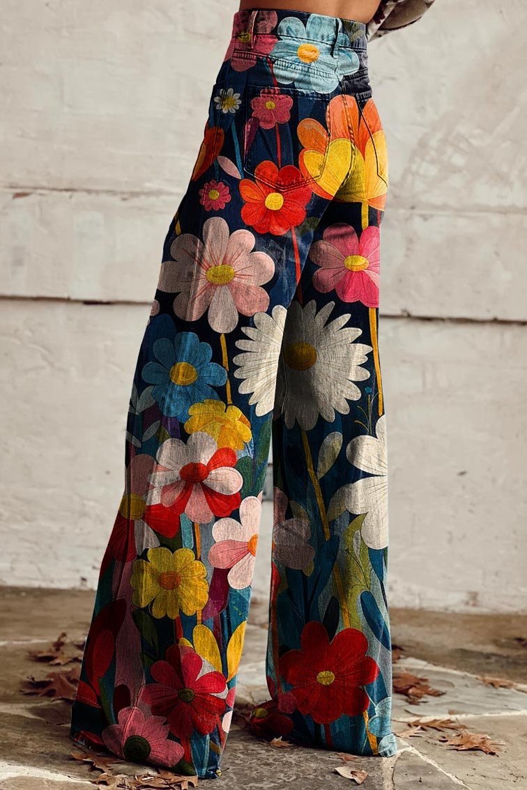 VINTAGE VIBES | Bohemian Wide-Leg Trousers