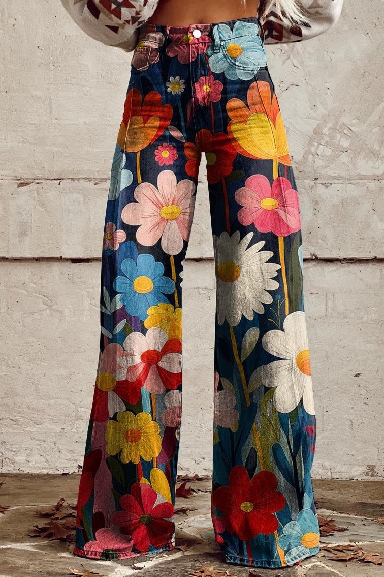 VINTAGE VIBES | Bohemian Wide-Leg Trousers