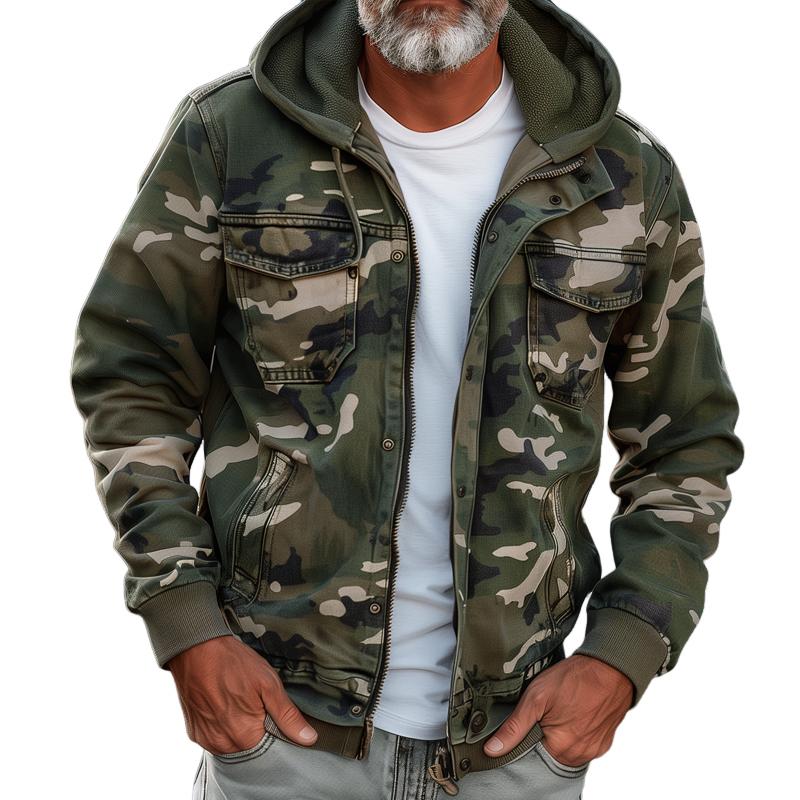 RUGGED | Giacca Cargo Camouflage con Cappuccio e Multi-Tasche