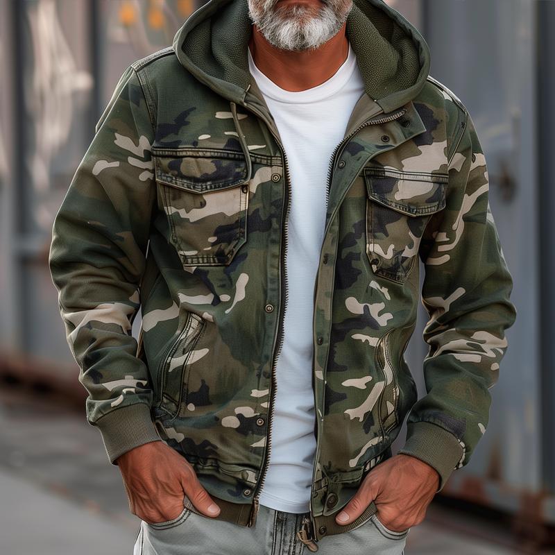 RUGGED | Giacca Cargo Camouflage con Cappuccio e Multi-Tasche
