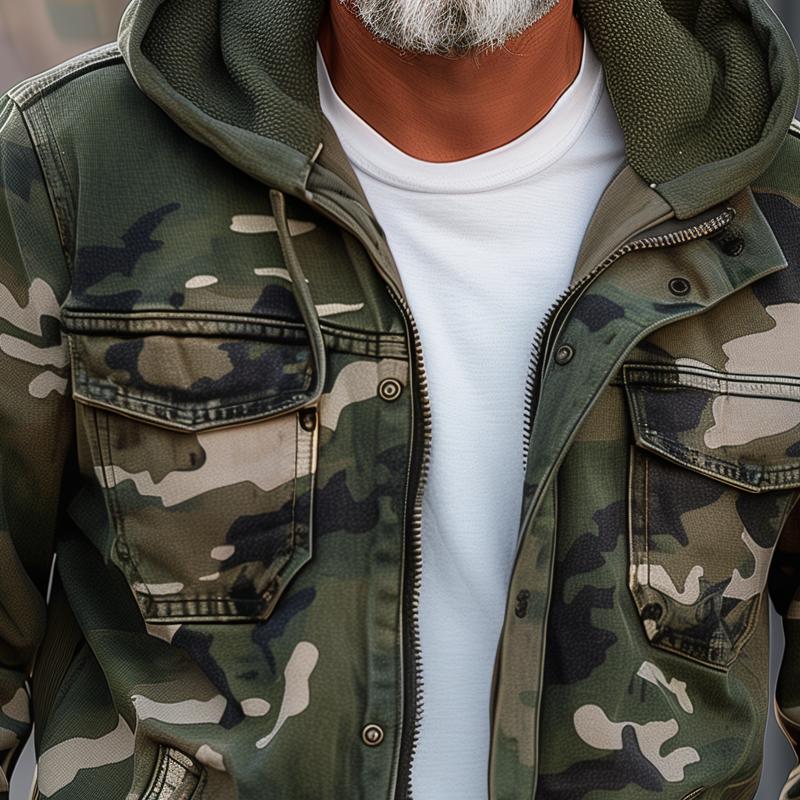 RUGGED | Giacca Cargo Camouflage con Cappuccio e Multi-Tasche