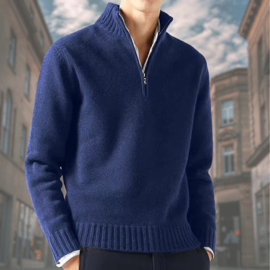 ELISEO™ | Maglione elegante da uomo con cerniera a collo alto