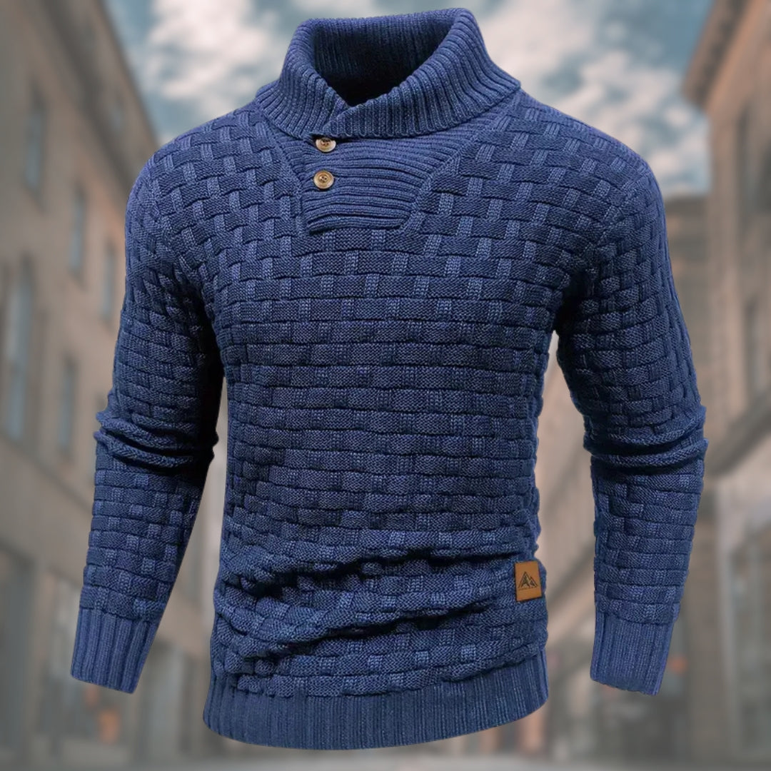 LOGAN™ | Maglione intrecciato da uomo con bottoni raffinati