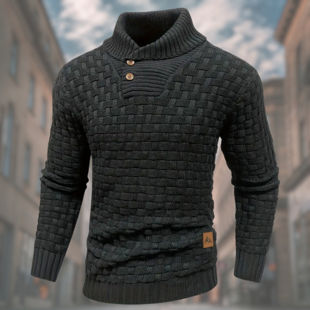 LOGAN™ | Maglione intrecciato da uomo con bottoni raffinati