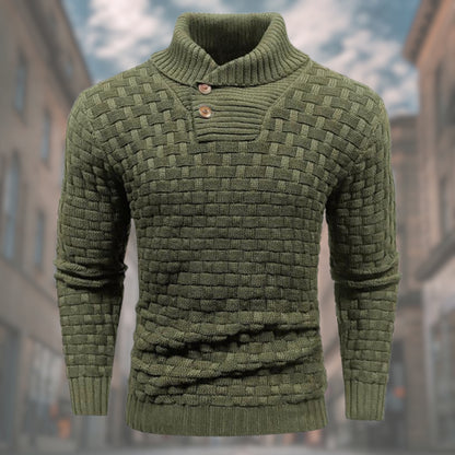 LOGAN™ | Maglione intrecciato da uomo con bottoni raffinati