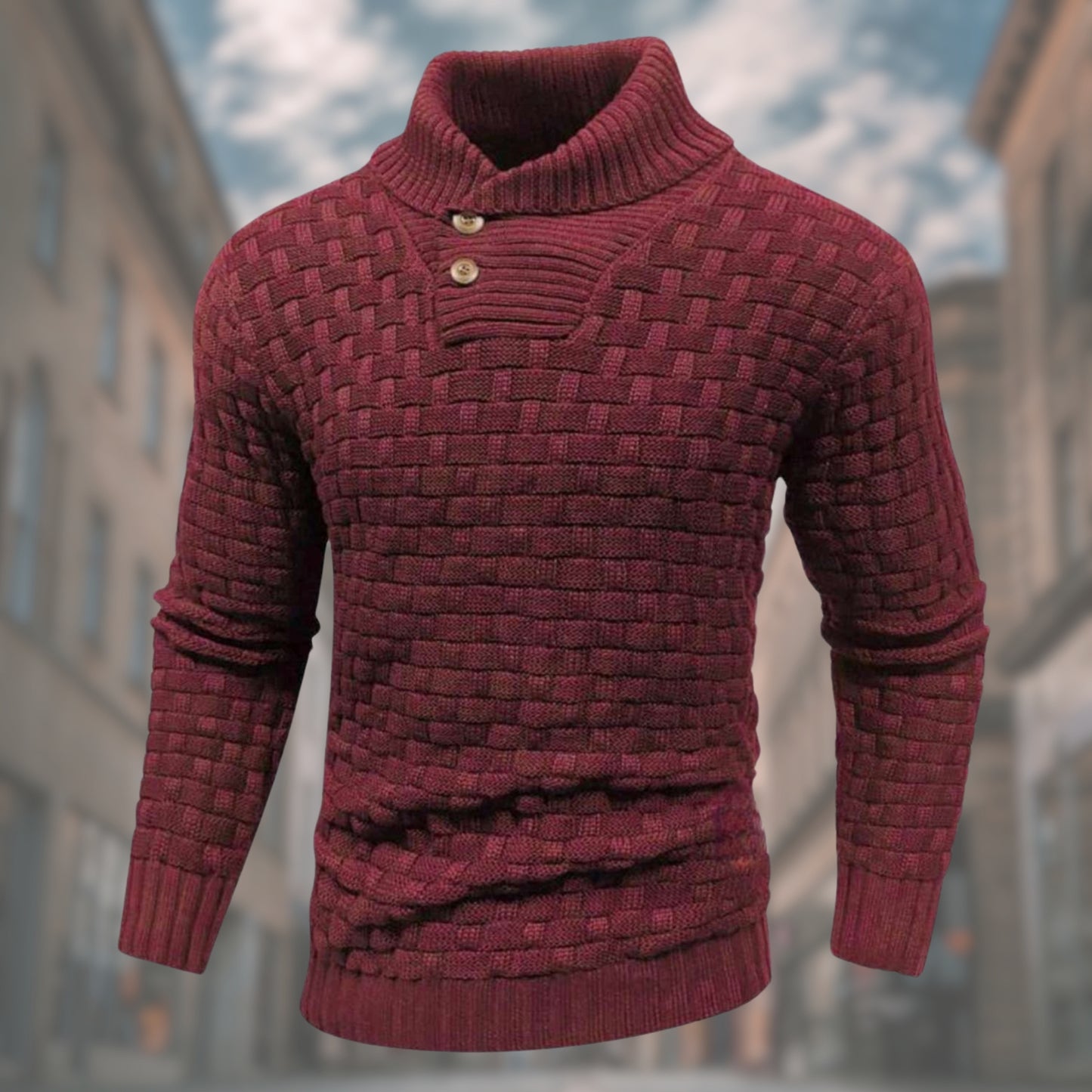 LOGAN™ | Maglione intrecciato da uomo con bottoni raffinati