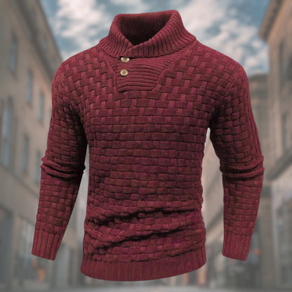 LOGAN™ | Maglione intrecciato da uomo con bottoni raffinati