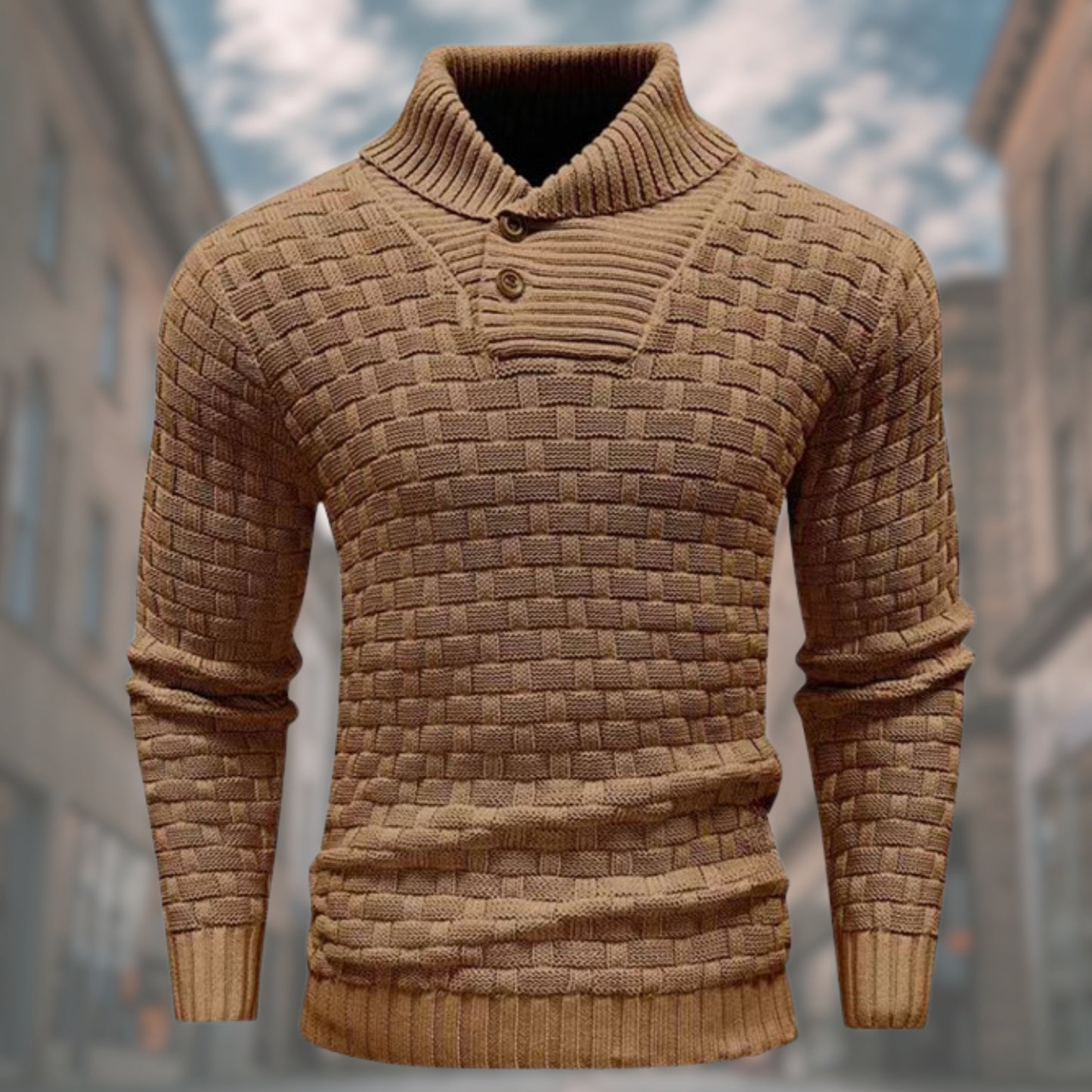 LOGAN™ | Maglione intrecciato da uomo con bottoni raffinati