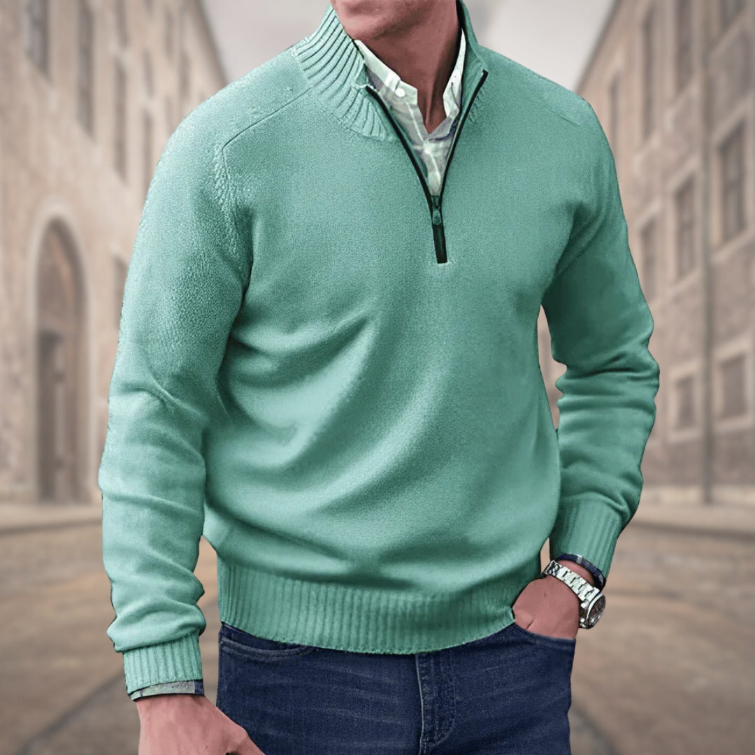 MAX™ | Maglione raffinato a mezza zip per l'Uomo Elegante