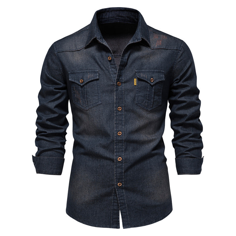 ETHAN™ | Camicia di Classe in Jeans da Uomo fatta su misura