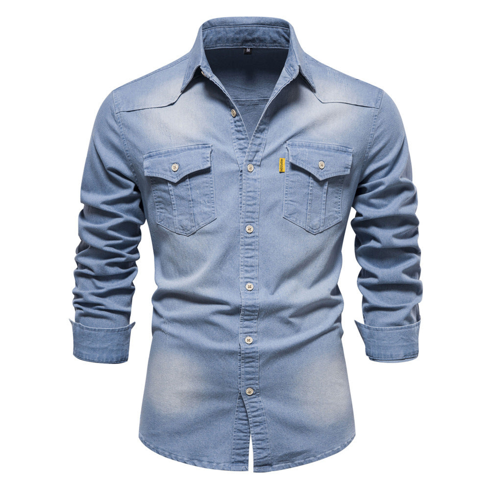 ETHAN™ | Camicia di Classe in Jeans da Uomo fatta su misura