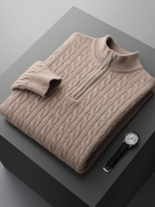 ELEGANT™ | Elegante Pullover in Cashmere con Mezzo Zip