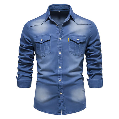 ETHAN™ | Camicia di Classe in Jeans da Uomo fatta su misura